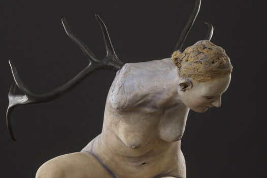 Susannah Zucker blue crouch sculpture close up
