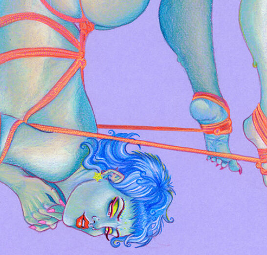 BDSM Group Art Show at Superchief Gallery LA Ulorin Vex Shibari drawing