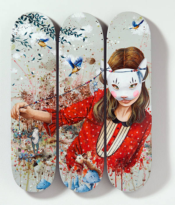 Virginie Mazureau "Once Upon a Time..." skateboard painting 