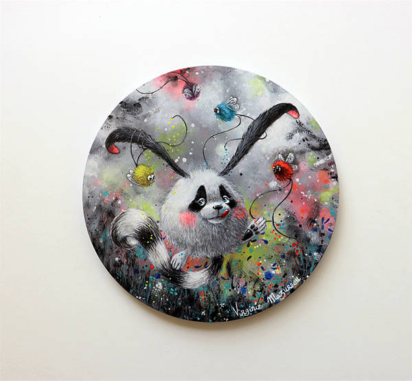 Virginie Mazureau "Oscar The Sweet Tooth" surreal panda painting Distinction Gallery 