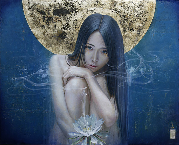 yousuke kawashima painting for the ritual art exhibition pop surrealism