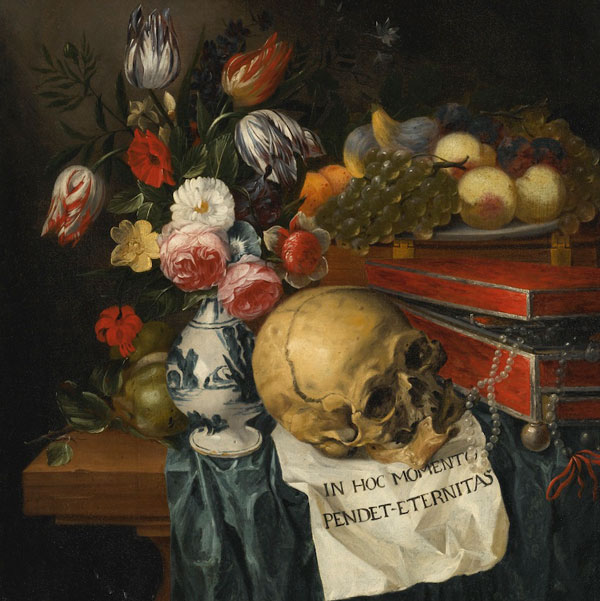 Vanitas surreal dark art skull painting