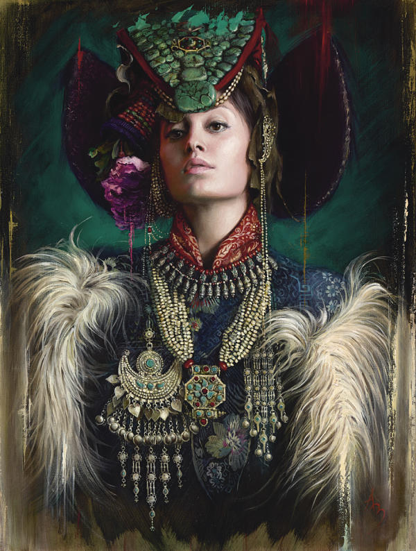 Alexandra Manukyan surreal queen goddess portrait painting 