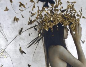 figurative painting by artist brad kunkle on the cover of beautiful bizarre magazine