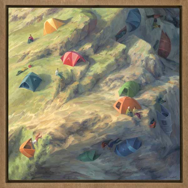 Cinta Vidal landscape camping tent painting 