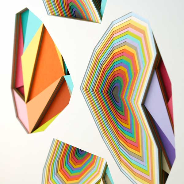 Huntz Liu geometric vibrant shapes art at Thinkspace 