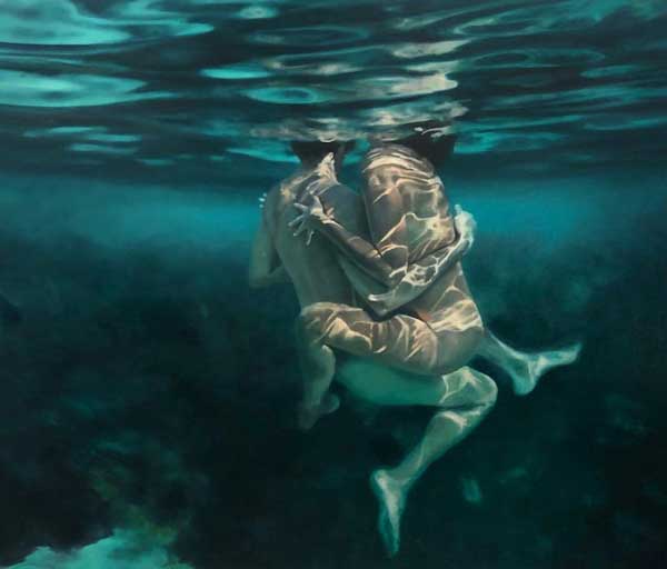 Martine Emdur underwater couple painting