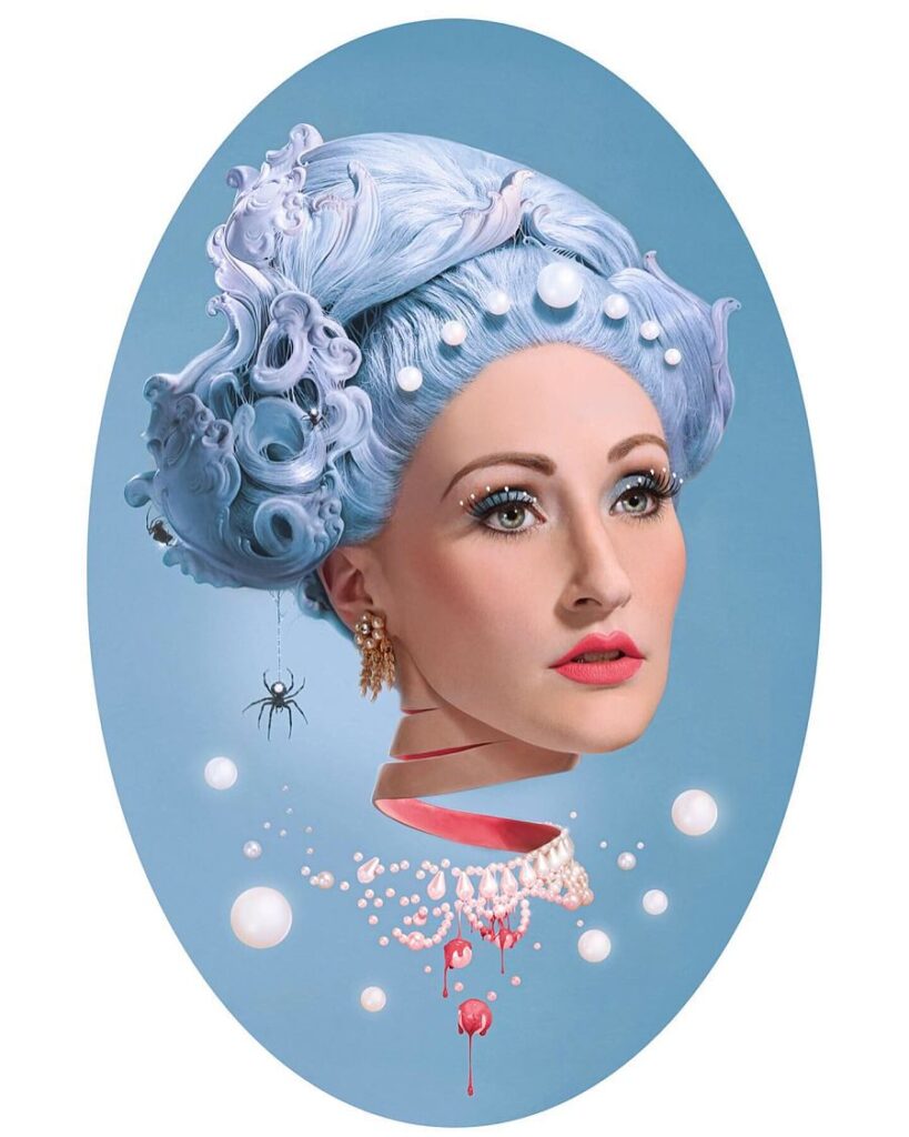 David Seidman Celeste Giuliano Collaboration Photography Digital Illustration Woman Spider Blue