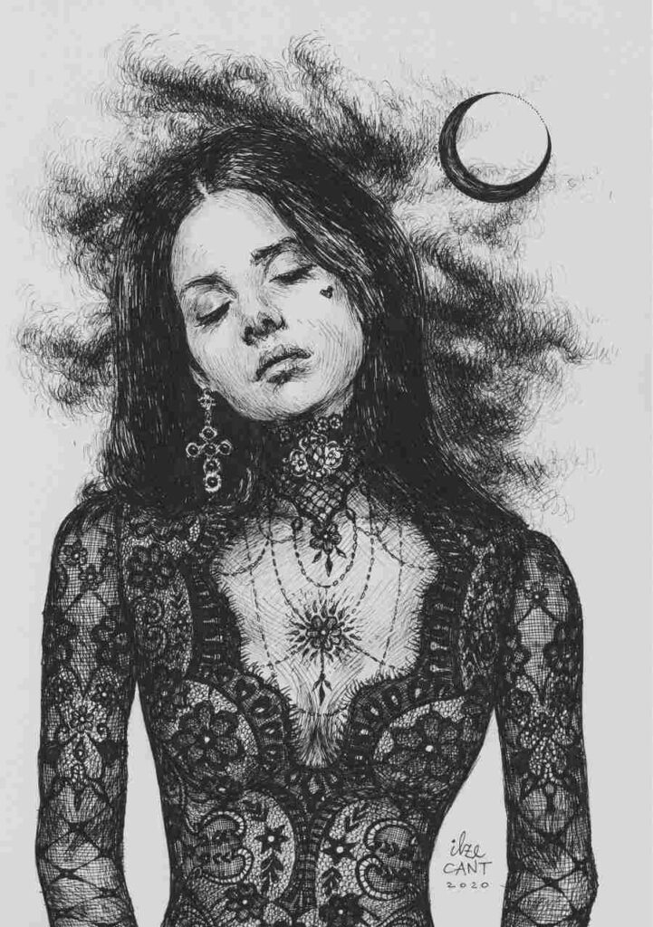 Ilze Cant gothic ink pen drawing