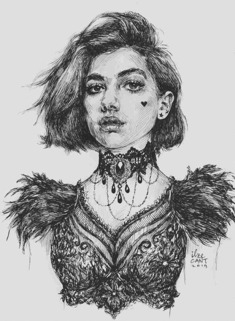 Diva Lupa ink portrait