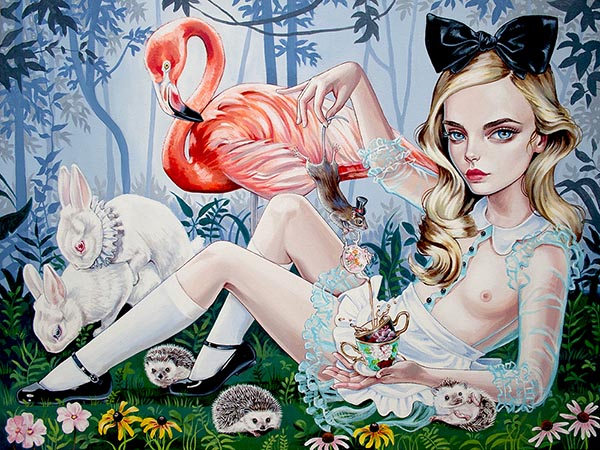 Julie Filipenko pop surreal Alice in Wonderland art