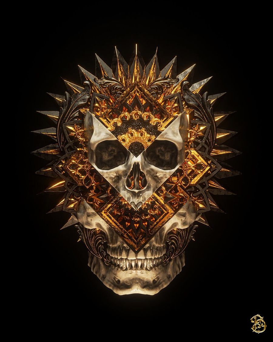 Billelis skull digital art 
