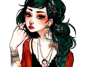 Jacquelin-de-Leon-illustration - tattooed woman