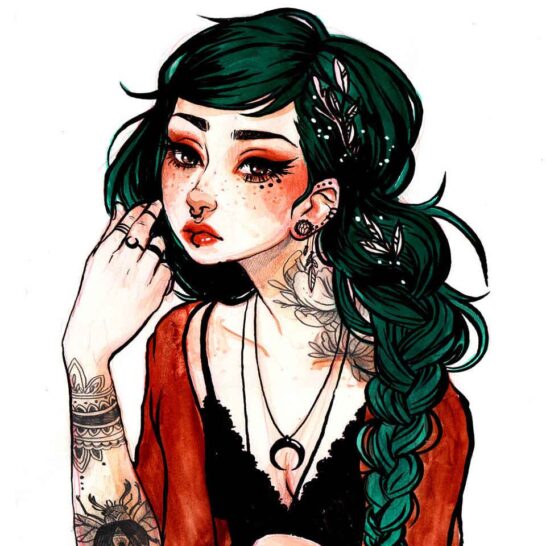 Jacquelin-de-Leon-illustration - tattooed woman