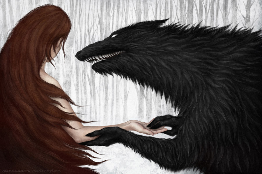 Maria Ivanova digital wolf painting