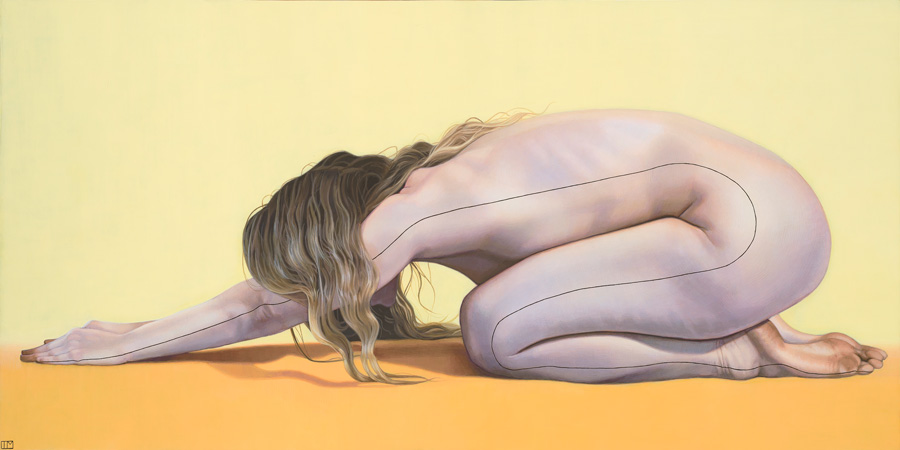 Teagan McLarnen - "Orange Kismet" nude painting 