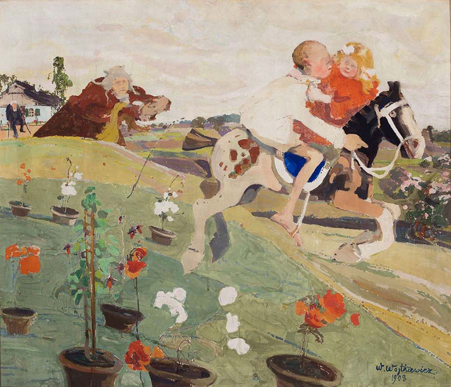 Witold Wojtkiewic-children on horse