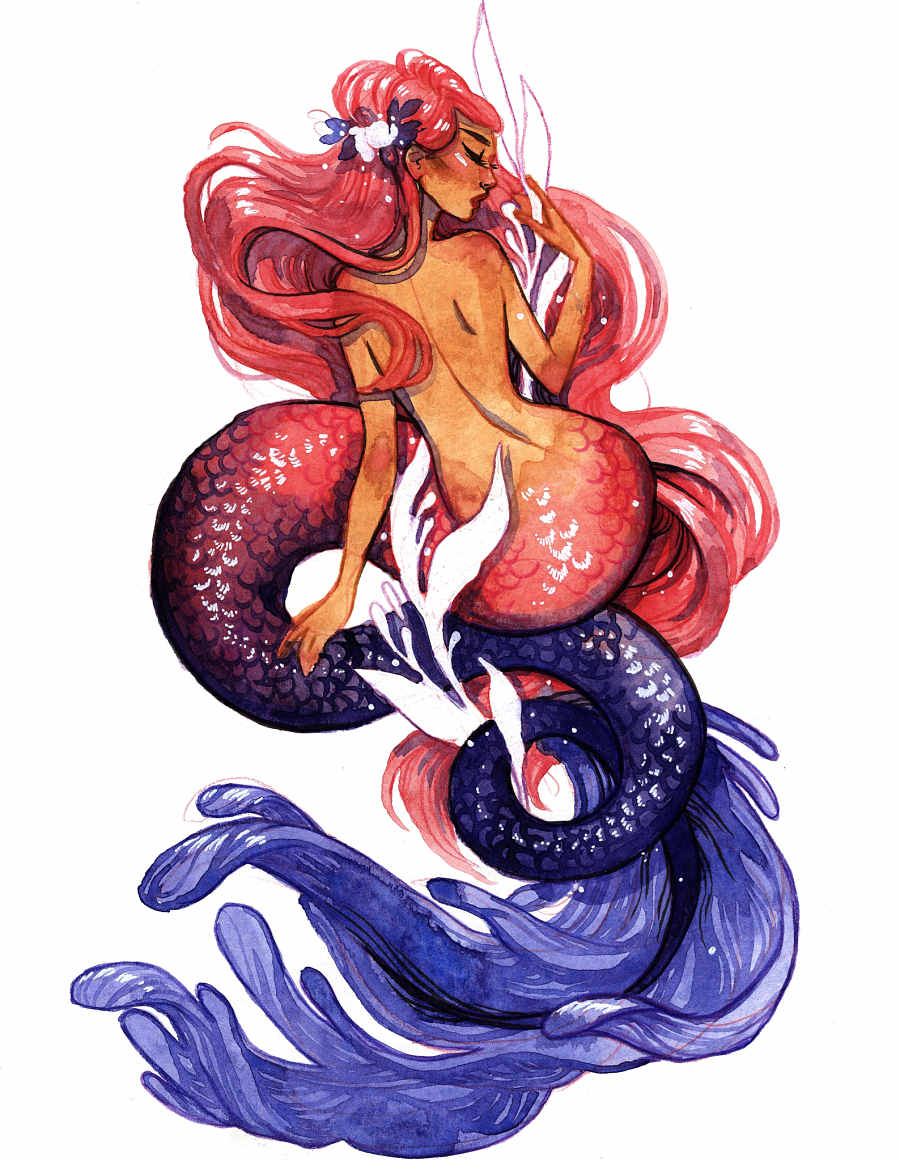 Jacquelin de Leon watercolor mermaid