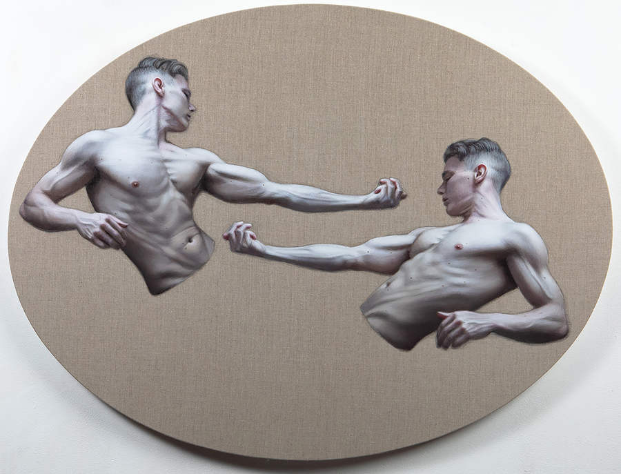 Ben Ashton Parody surreal nude figurative oil painting 