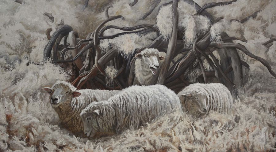 Miguel Escobar surreal animal spiders and sheep paintings