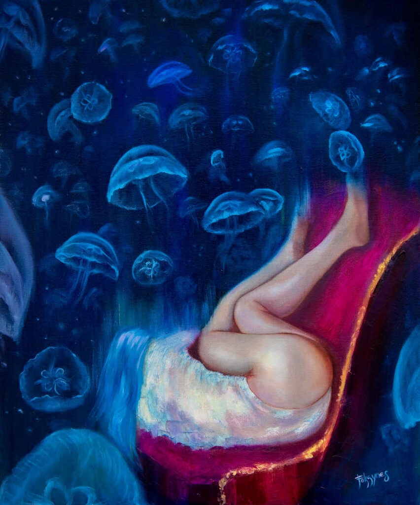 Foksynes Datdreamer jellyfish painting