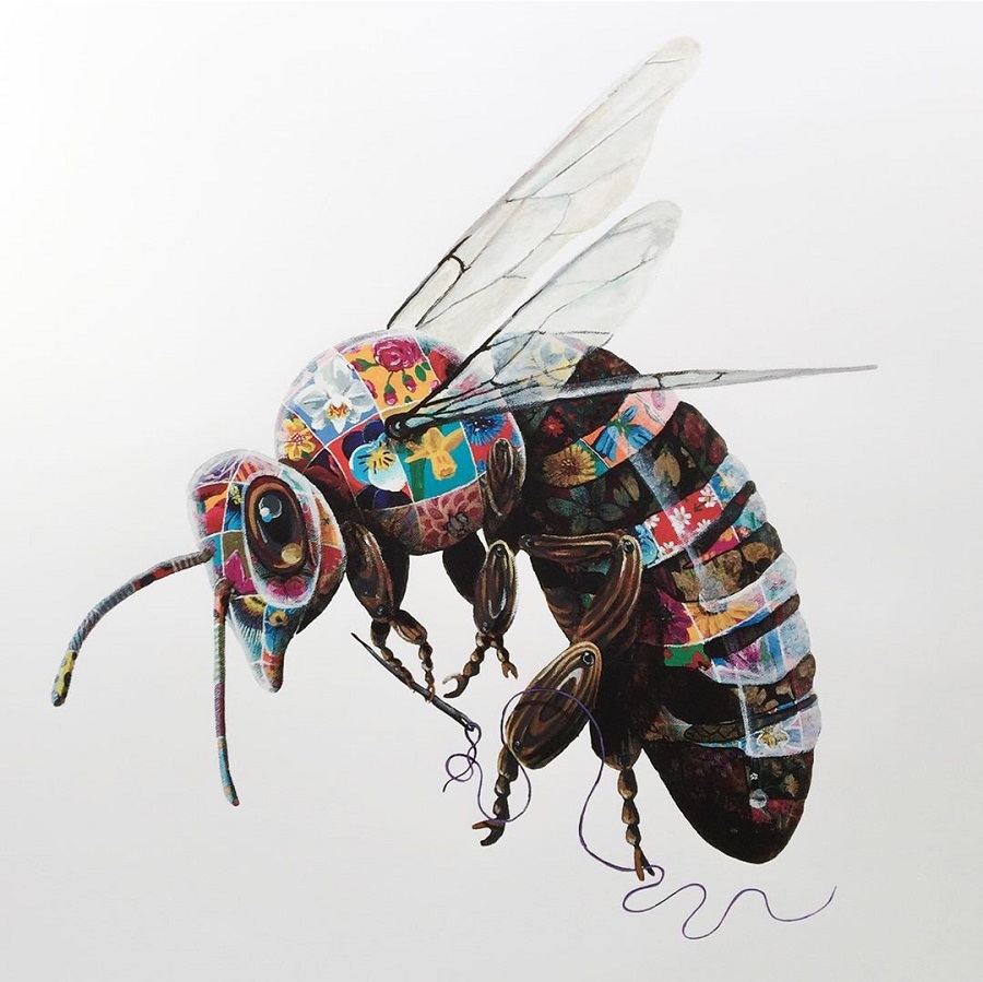 Louis Masai no strings attached bee painting 