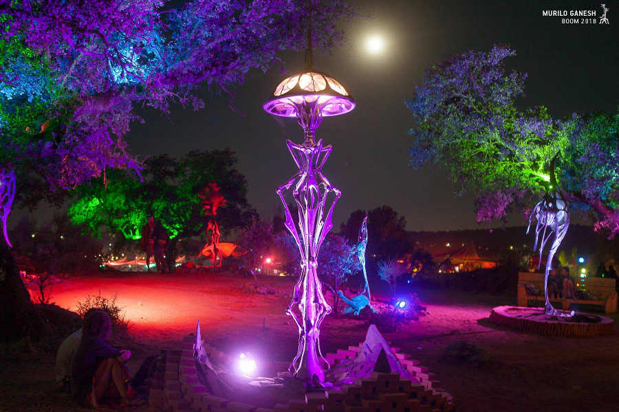 Patrice Hubert visionary art sculpture at Boom Festival