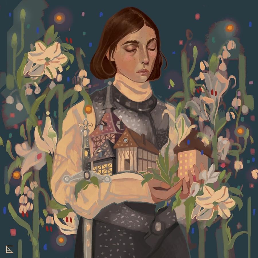 Alejandra Caballero painting of Joan of Arc