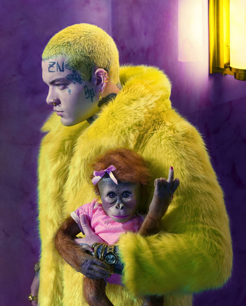 Pol Kurucz yellow fur coat  Beautiful Bizarre Art Prize 