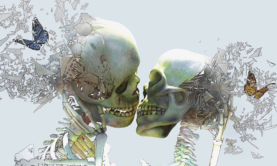 Ross Jaylo skeletons kissing