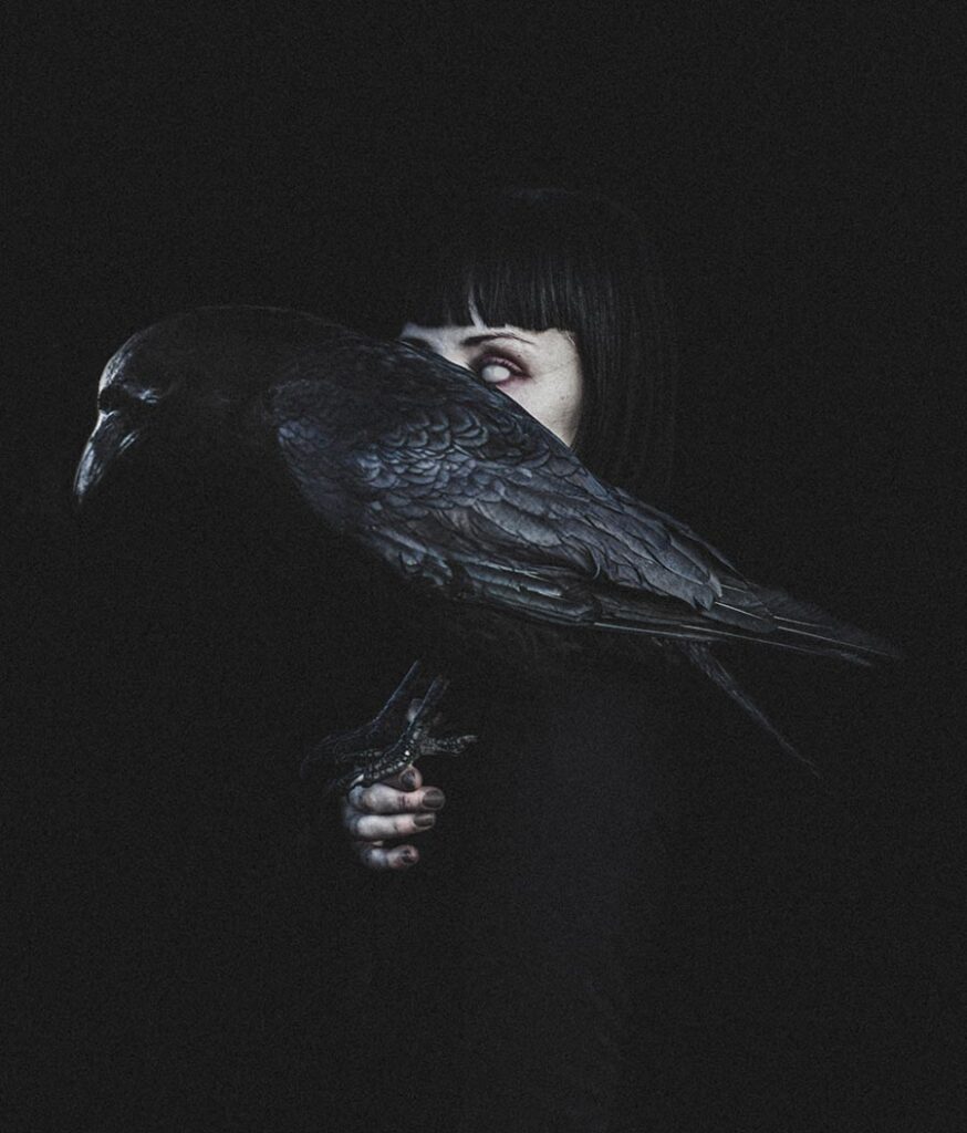 Amy Haslehurst woman and raven beautiful bizarre