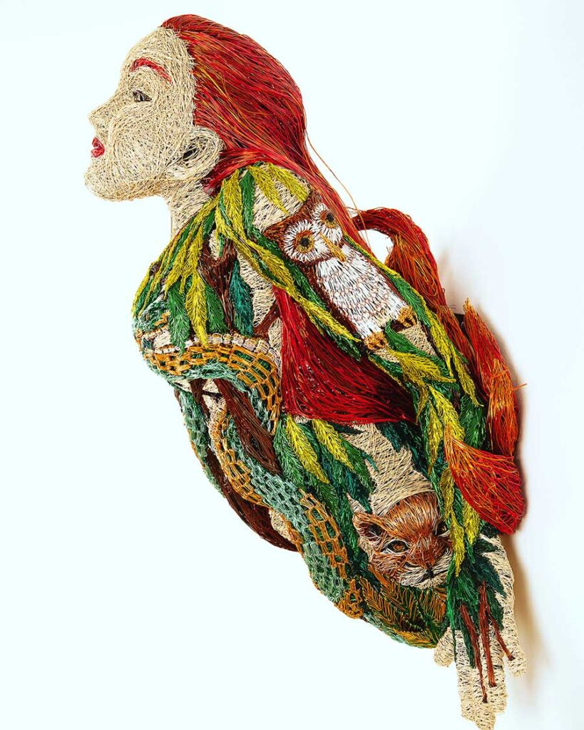 Stephanie Gartanutti embroidery red hair sculpture Yasha Young 
