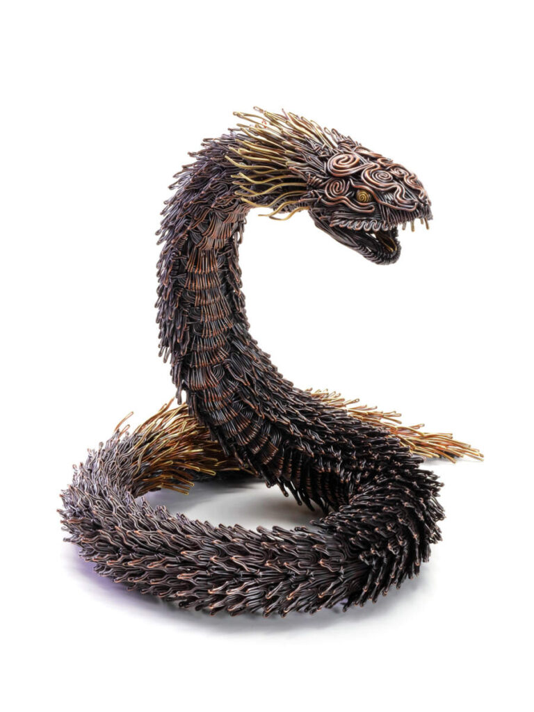 Daiki Tsutamoto metal snake sculpture