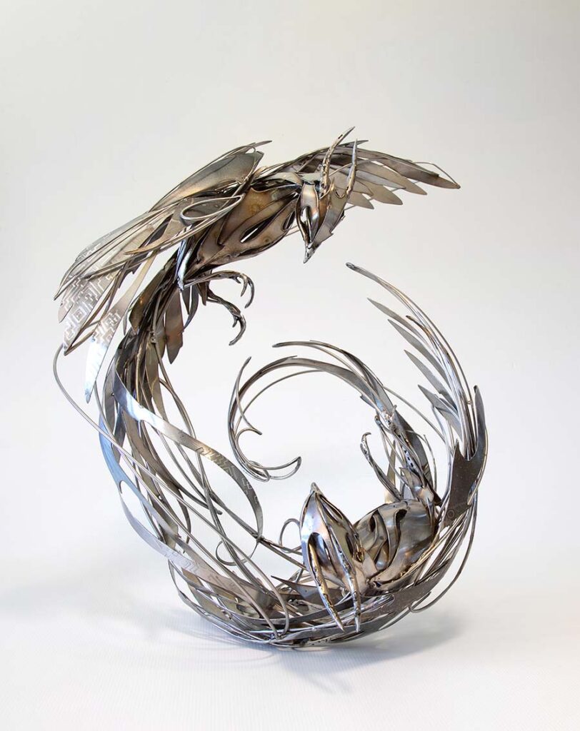 Georgie Seccull steel phoenix sculpture Yasha Young 