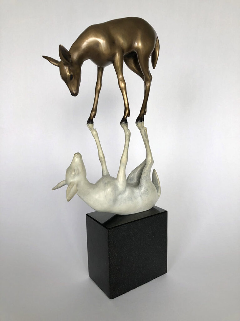 Cooke Sasseville balancing deer sculpture Yasha Young 