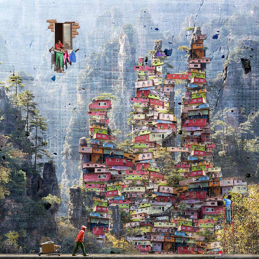 Maïlo landscape digital collage beautiful bizarre