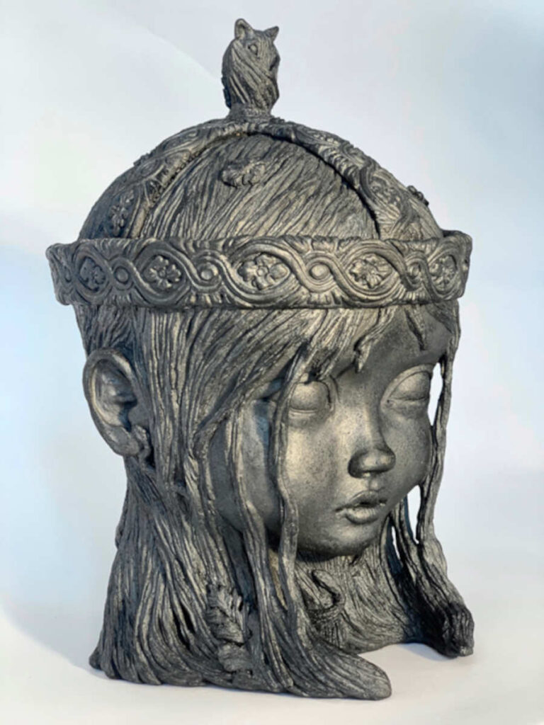 Liz McGrath girl bust sculpture