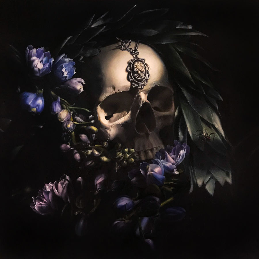 Clare Toms purple skull 