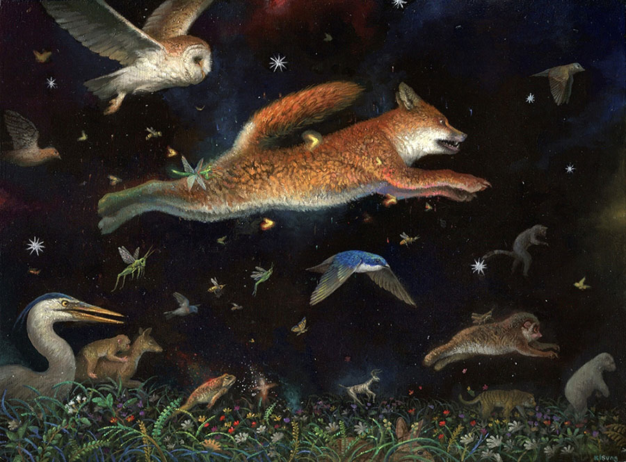 Kisung Koh night fox painting
