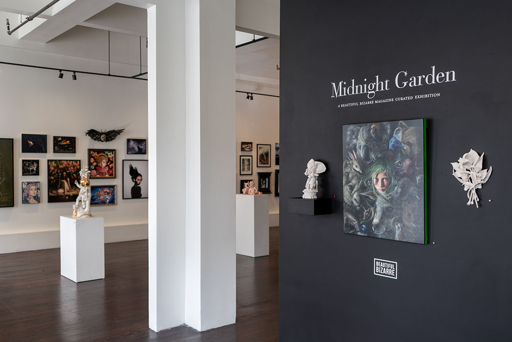 Beautiful Bizarre curated Midnight Garden exhibition at Modern Eden 