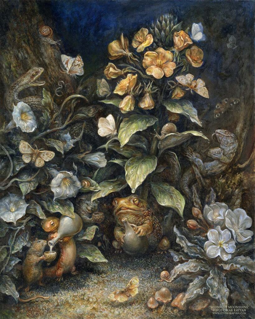 Omar Rayyan
"Midnight Moonshine", Oil on panel for Midnight Garden 