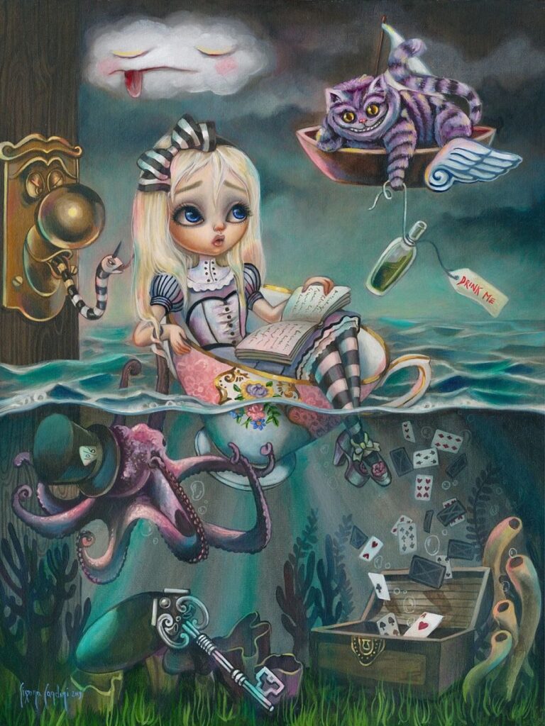 Simona Candini Alice in wonderland painting 