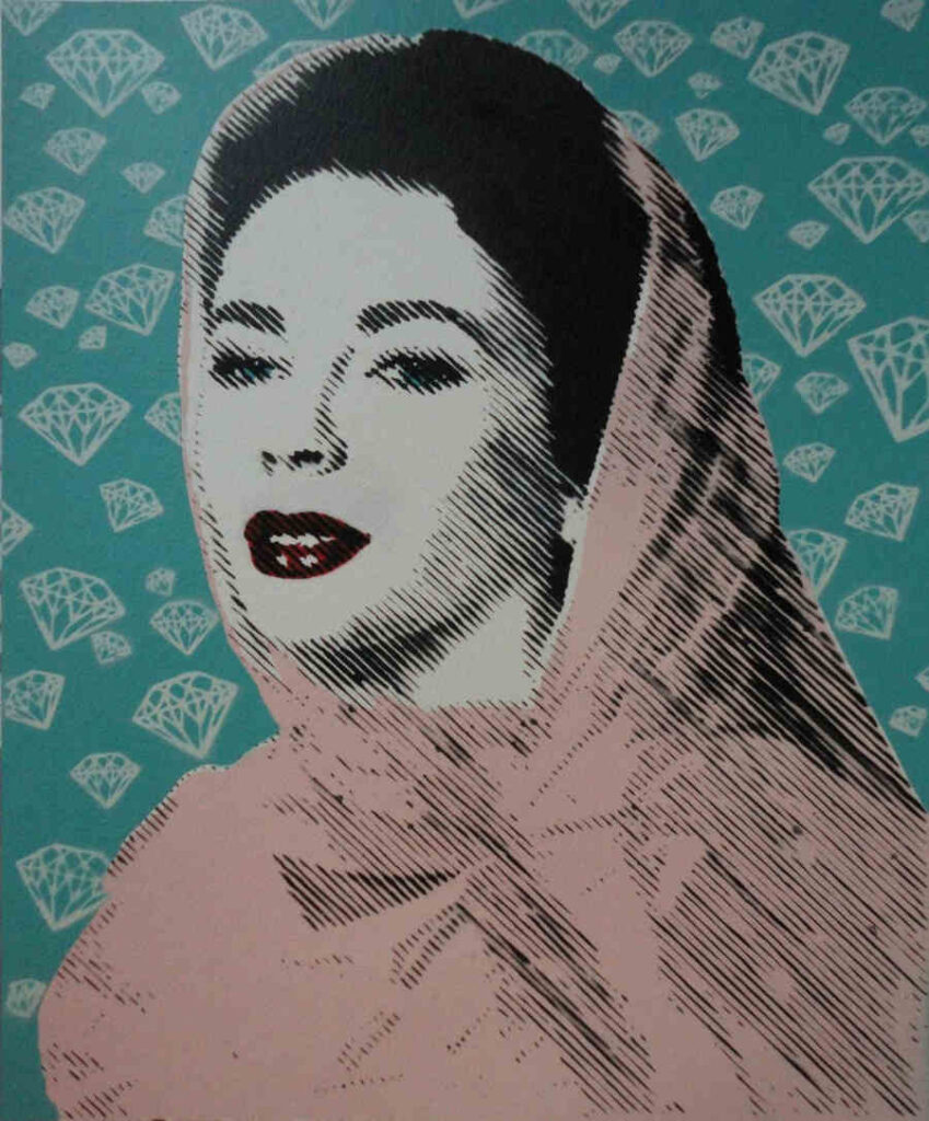 Antonio Del Prete stencil woman with veil