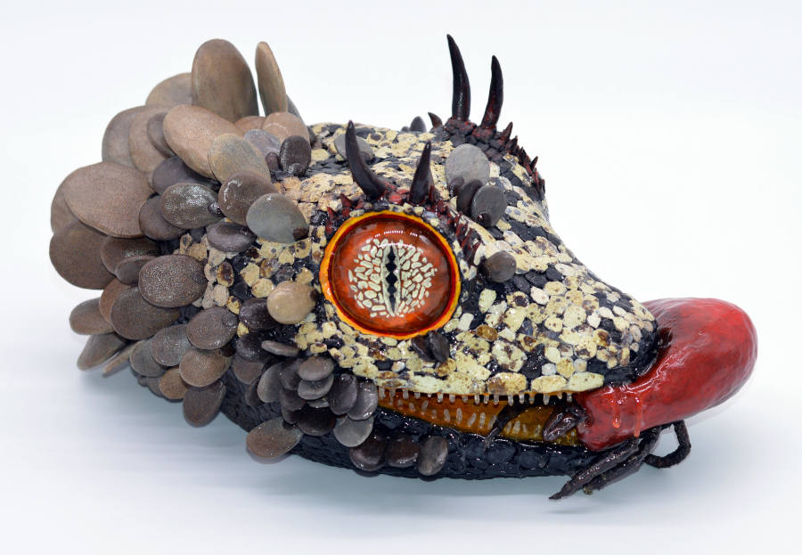 Sarah Lee reptile head sculpture