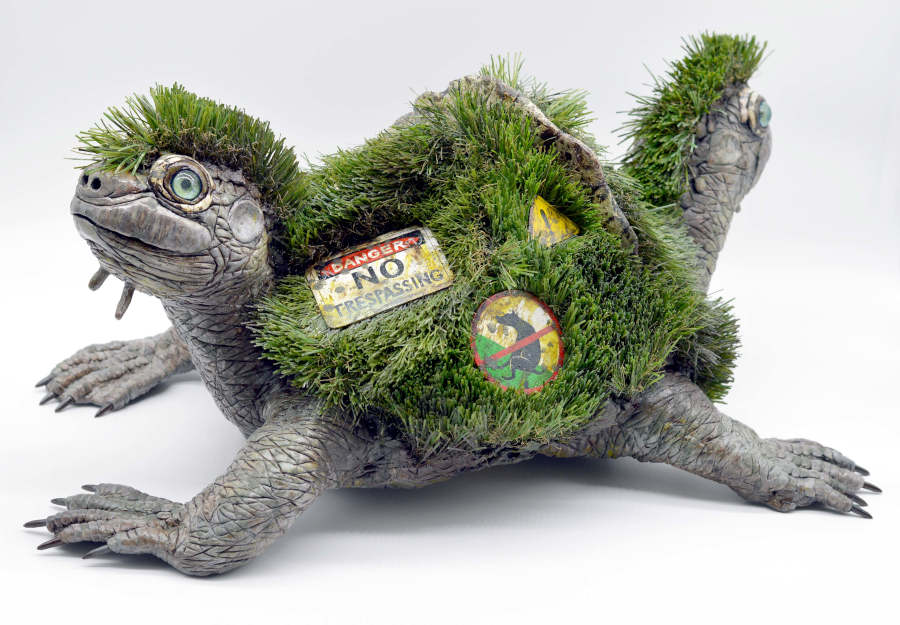 Sarah Lee grass turtle sculpture