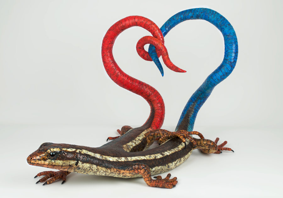 Sarah Lee two tailed reptile sculpture