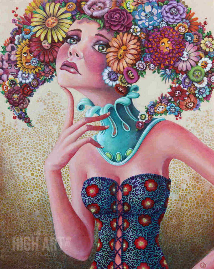 Amy Kollar Anderson flower hair woman