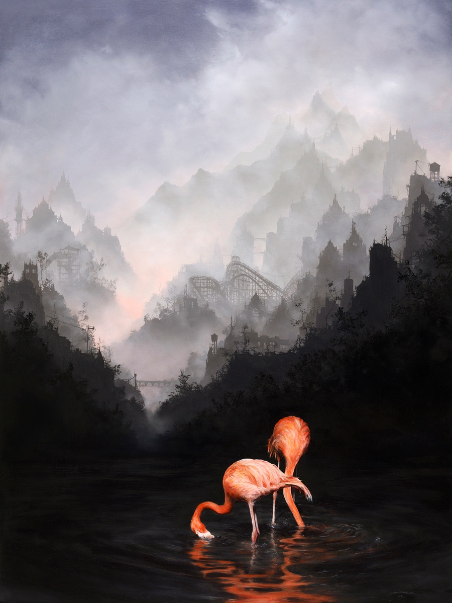 Brian Mashburn Dark Surrealistic Nature Wildlife Oil Painting