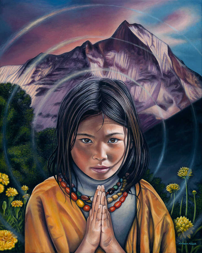 nathan miller fine art tibetan girl oneness series painting