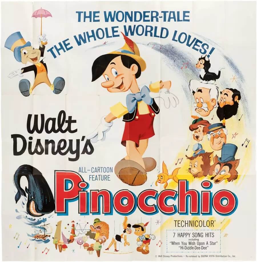 Walt Disney Pinocchio Movie Poster 1940